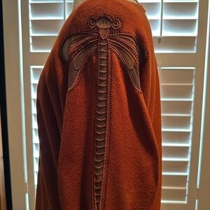 LIV Rust Sweater with Dragonfly Embroidery